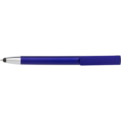 Picture of BALL PEN with Mobile Phone Holder in Blue.