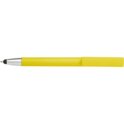 Picture of BALL PEN with Mobile Phone Holder in Yellow