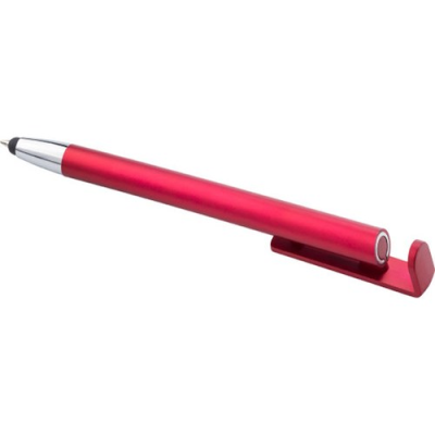 Picture of BALL PEN with Mobile Phone Holder in Red.