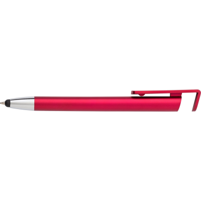 Picture of BALL PEN with Mobile Phone Holder in Red.