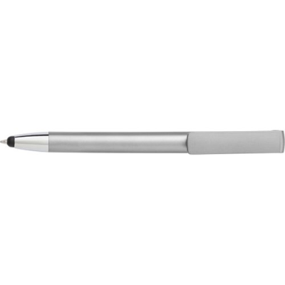 Picture of BALL PEN with Mobile Phone Holder in Silver.