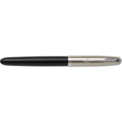 Picture of PARKER 51 STEEL FOUNTAIN PEN in Black.