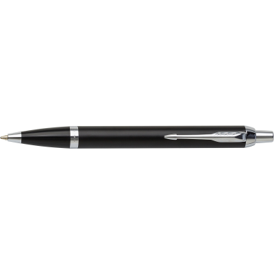 Picture of PARKER IM BRASS & SILVER CHROME ROLLERBALL PEN  in Black.