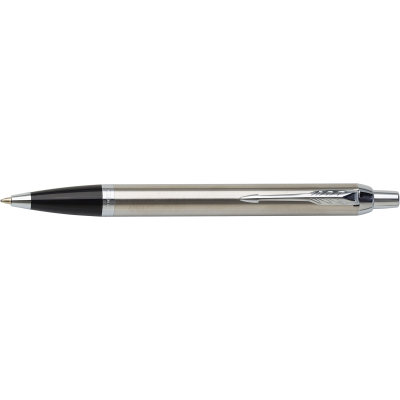 Picture of PARKER IM BRASS & SILVER CHROME ROLLERBALL PEN in Silver.