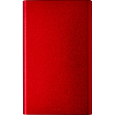 Picture of ALUMINIUM METAL POWER BANK in Red.