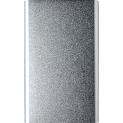 Picture of ALUMINIUM METAL POWER BANK in Silver.