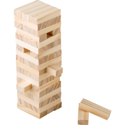 Picture of WOOD CUBE BLOCK TOWER GAME in Brown