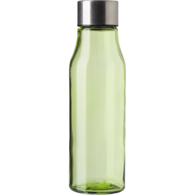 Picture of GLASS AND STAINLESS STEEL METAL BOTTLE (500 ML) in Lime.