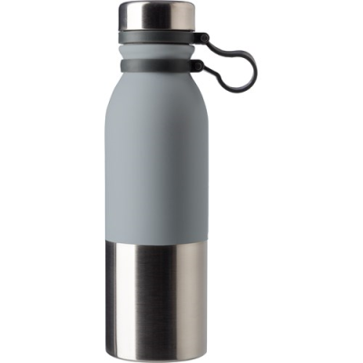 Picture of STAINLESS STEEL METAL BOTTLE 600ML in Grey.