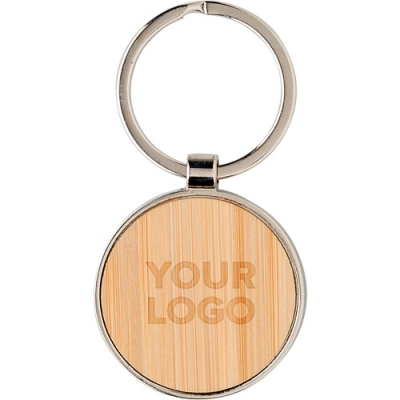 Picture of BAMBOO AND METAL KEY CHAIN 