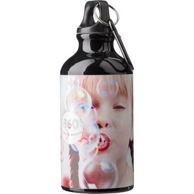 Picture of THE MARNEY - ALUMINIUM METAL BOTTLE with Carabiner (400Ml) in Black