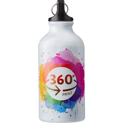 Picture of ALUMINIUM METAL WATER BOTTLE (400ML) in White