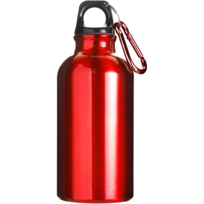 Picture of THE MARNEY - ALUMINIUM METAL BOTTLE with Carabiner (400Ml) in Red.