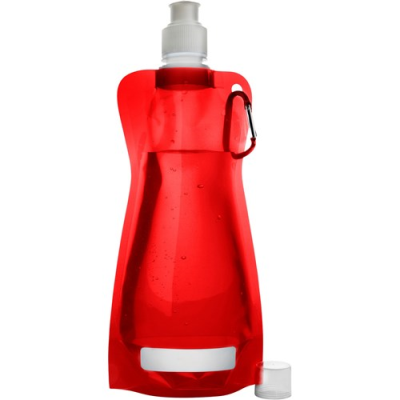 Picture of FOLDING WATER BOTTLE (420ML) in Red.