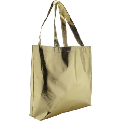 Picture of LAMINATED SHOPPER TOTE BAG in Gold.
