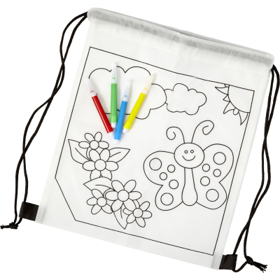 Picture of NONWOVEN BACKPACK RUCKSACK in White.