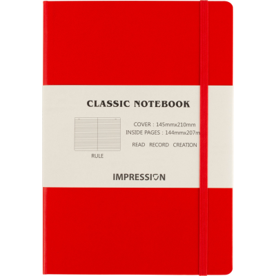 Picture of CARDBOARD CARD NOTE BOOK in Red.