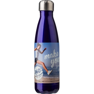 Picture of THE TROPEANO - STAINLESS STEEL METAL DOUBLE WALLED BOTTLE (500ML) in Blue.