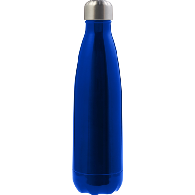 Picture of THE TROPEANO - STAINLESS STEEL METAL DOUBLE WALLED BOTTLE (500ML) in Blue.