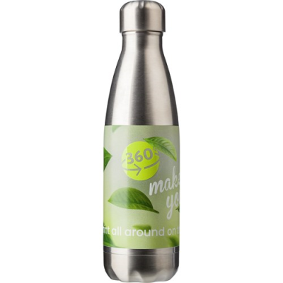 Picture of THE TROPEANO - STAINLESS STEEL METAL DOUBLE WALLED BOTTLE (500ML) in Silver