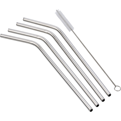 Picture of FOUR DRINK STRAWS in Silver.