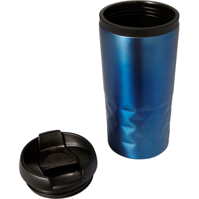 Picture of THE TOWER - STAINLESS STEEL METAL DOUBLE WALLED TRAVEL MUG (300ML) in Blue