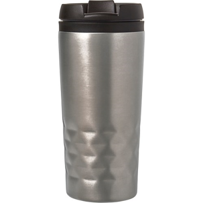 Picture of THE TOWER - STAINLESS STEEL METAL DOUBLE WALLED TRAVEL MUG (300ML) in Silver