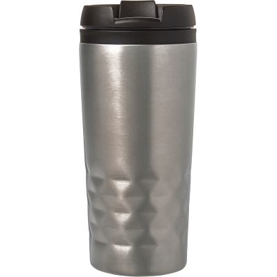 Picture of STAINLESS STEEL METAL DOUBLE WALLED TRAVEL MUG (300ML) in Silver