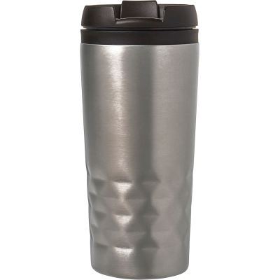 Picture of THE TOWER - STAINLESS STEEL METAL DOUBLE WALLED TRAVEL MUG (300ML) in Silver