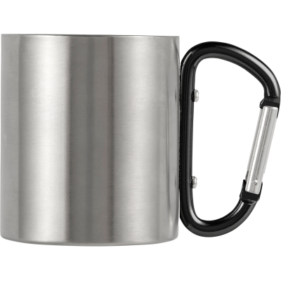 Picture of STAINLESS STEEL METAL DOUBLE WALLED TRAVEL MUG (185ML) in Black