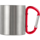 Picture of STAINLESS STEEL METAL DOUBLE WALLED TRAVEL MUG (185ML) in Red