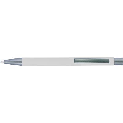 Picture of BALL PEN with Rubber Finish in White.