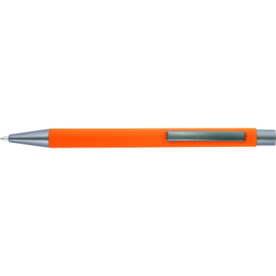 Picture of BALL PEN with Rubber Finish in Orange.