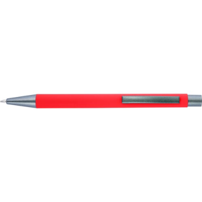 Picture of BALL PEN with Rubber Finish in Red.