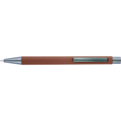 Picture of BALL PEN with Rubber Finish in Brown.