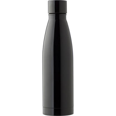 Picture of THE BENTLEY - STAINLESS STEEL METAL DOUBLE WALLED BOTTLE (500ML) in Black.