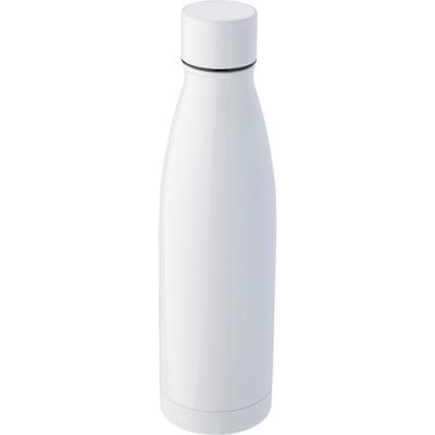 Picture of THE BENTLEY - STAINLESS STEEL METAL DOUBLE WALLED BOTTLE (500ML) in White