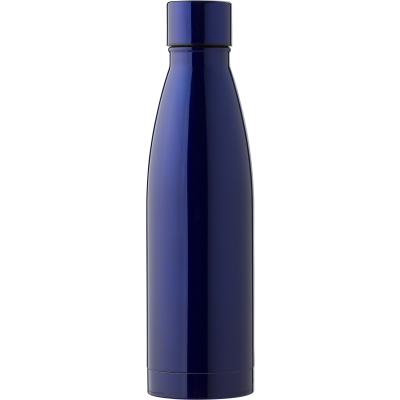 Picture of THE BENTLEY - STAINLESS STEEL METAL DOUBLE WALLED BOTTLE (500ML) in Blue.