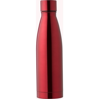Picture of THE BENTLEY - STAINLESS STEEL METAL DOUBLE WALLED BOTTLE (500ML) in Red.