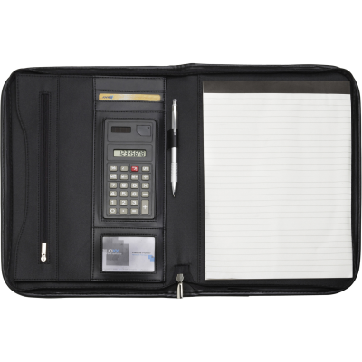 Picture of A4 MICROFIBRE ZIP FOLDER in Black