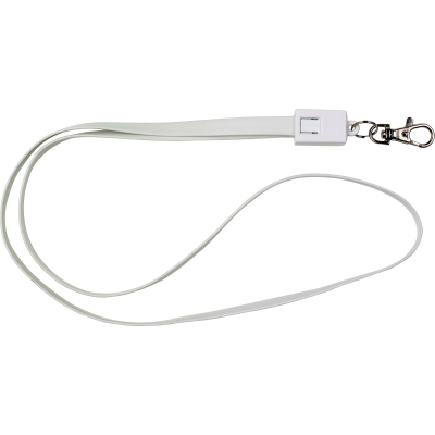 Picture of LANYARD AND CHARGER CABLE in White.