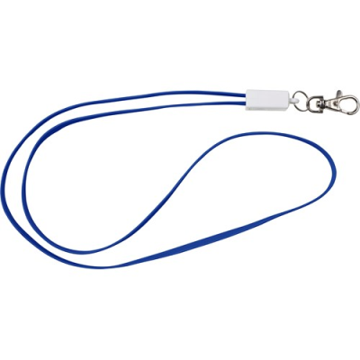 Picture of LANYARD AND CHARGER CABLE in Blue.