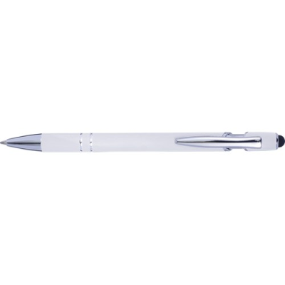 Picture of BALL PEN with Rubber Finish in White.