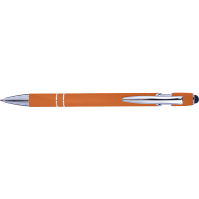 Picture of BALL PEN with Rubber Finish in Orange.