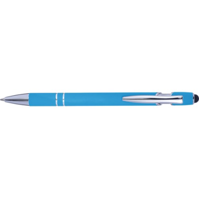 Picture of BALL PEN with Rubber Finish in Light Blue.