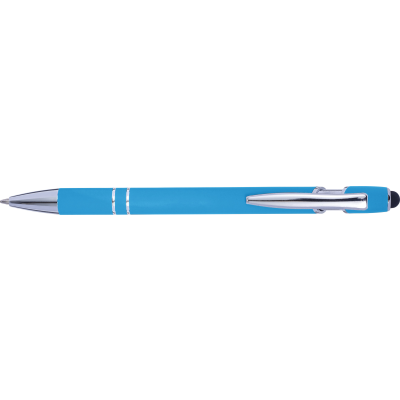 Picture of BALL PEN with Rubber Finish in Light Blue.