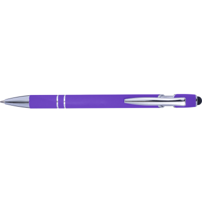 Picture of BALL PEN with Rubber Finish in Purple.