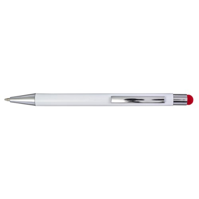 Picture of ALUMINIUM METAL AND PLASTIC BALL PEN in Red.