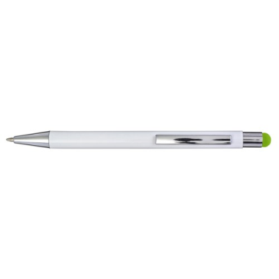 Picture of ALUMINIUM METAL AND PLASTIC BALL PEN in Lime.