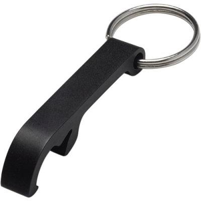 Picture of THE CITY - BOTTLE OPENER KEYRING in Black.